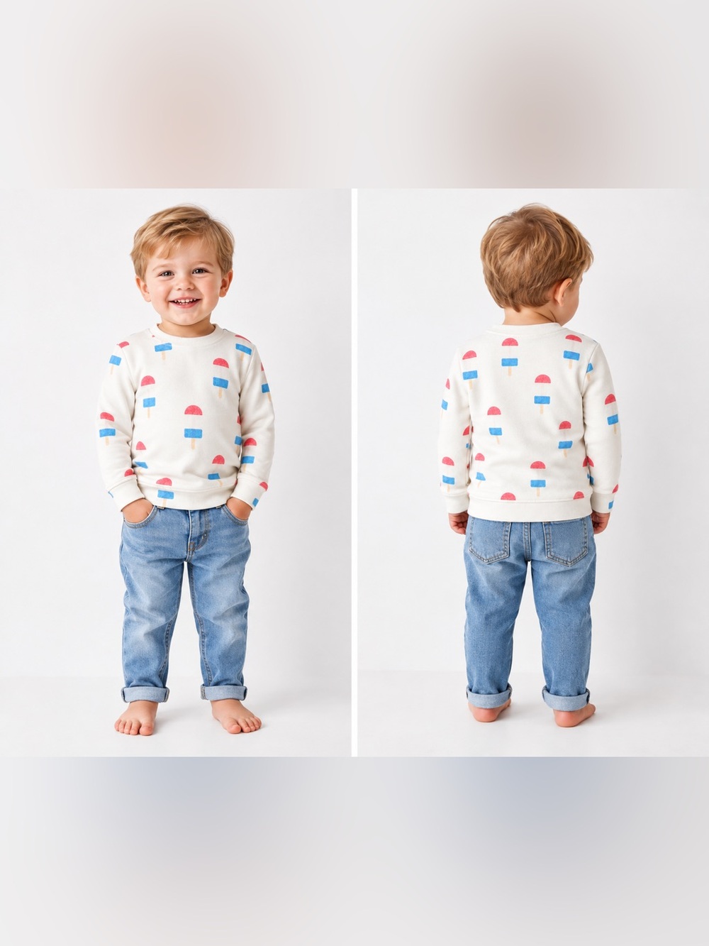 Brokedown Clothing Kids Popsicle Sweatshirt White 2T